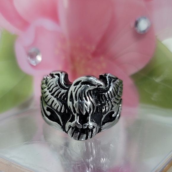 Men's Stainless Steel Eagle Ring - Picture 2 of 7